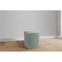 Domo Hocker 700012, Sitzhocker, Fußhocker, Sitzbank, Polsterhocker, Webstoff Feinstruktur mint, B38 x T38 x H47 cm