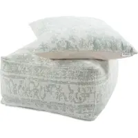 Kayoom Paramount Pouf & Cushion Set 100 Elfenbein / Mint 80cm x 80cm