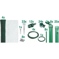 GAH Alberts Maschendrahtzaun ALBERTS, grün (grün, mit bodenhülsen), H:80cm, Stahl, Zaunelemente, Maschendrahtzaun, verschiedene Abmessungen, mit oder ohne Bodenhülse