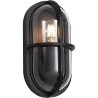 QAZQA Outdoor Wandleuchte Schwarz Oval IP65 Target