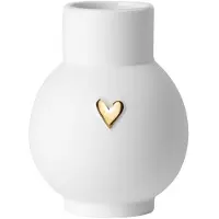Räder Lovely Mini-Kugelvase Herz Gold Porzellan Weiß