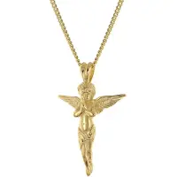 Trendor 28162 Kreuz-Anhänger Gold 333/8K an vergoldeter Silberkette