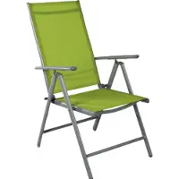 Mojawo Garten Klappstuhl Gartenstuhl Hochlehner Alu Textilen Silbergrau/Lime
