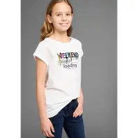Kidsworld T-Shirt "WEEKEND loading...please wait" Kurzarm, weite Passform, bedruckte Optik, Rundhalsausschnitt