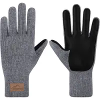 Normani Herren Merino Strick-Fingerhandschuhe mit Schafleder "Leanyer" - 9635