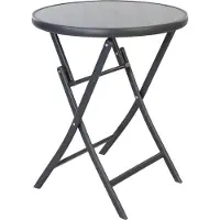 Mojawo Bistrotisch Klapptisch Gartentisch Gartentisch Glas Metall Ø60xH72cm
