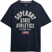 Superdry für Herren. M1012176A Athletic Essential navy T-Shirt (M), Lässig, Baumwolle, Kurzarm, Marine