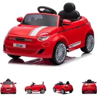 Chipolino Kinder Elektroauto Fiat 500 Fernbedienung, Sicherheitsgurt, MP3, USB rot-schwarz