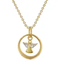 Trendor 28212 Kinderschmuck Taufring Mit Engel Gold 333 An Vergoldeter Kette