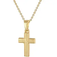 Trendor 28220 Kreuz für Kinder Gold 333 / 8K An Vergoldeter Silberkette