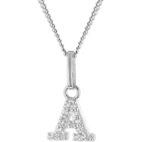 Trendor 28240-A Damen-Kette mit Buchstabe A Anhänger 925 Silber Rhodiniert