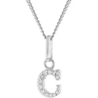 Trendor 28240-C Damen-Kette mit Buchstabe C Anhänger 925 Silber Rhodiniert
