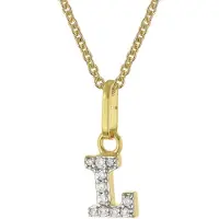 Trendor 28266-L Damen-Kette mit Buchstabe L Anhänger 925 Silber Vergoldet