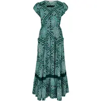 Apricot Maxikleid "Maxikleid", Damen, Gr. XS (34), N-Gr, grün, Obermaterial: 100% Viskose CV., gemustert, Kleider Maxikleid, mit bestickter Bordüre