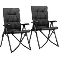 TRVLMORE Campingstuhl - Duo Pack - 150 kg Belastbarkeit - Staufach - Schwarz