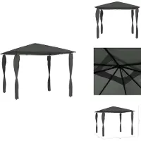 vidaXL Pavillon mit Pfostenabdeckungen 3x3x2,6 m Anthrazit 160 g/m² - Pavillons & Partyzelte
