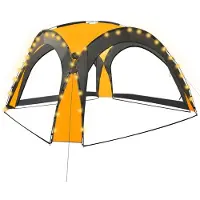 vidaXL Partyzelt mit LED und 4 Seitenwänden 3,6x3,6x2,3 m Gelb - Pavillons & Partyzelte