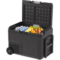 Auronic Electric Cool Box - Kompressor - Mit Rädern - 12V 230 Volt - Auto - 40L - Kühlbox - Schwarz/Grau