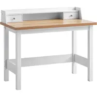 FineBuy Schreibtisch 106x53x90 cm Weiß Bürotisch mit Schublade Homeoffice Computertisch Platzsparend mit Stauraum Büro Laptoptisch Arbeitszimmer
