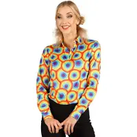 Thetru 70er Bluse Rainbow Dots