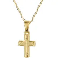Trendor 28218 Kinder Kreuz-Anhänger Gold 333 / 8K An Vergoldeter Silberkette