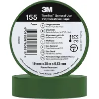 3M Temflex 155 Vinyl Elektro-Isolierband, Grün, 19 mm x 20 m, 0,13 mm