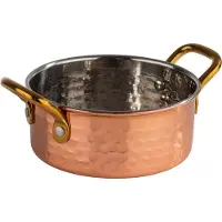 Aps 40731 Serviertöpfchen MUMBAI, Edelstahl, gehämmerte Oberfläche, Kupfer-Look, Ø 11,5 cm, Höhe 4,5 cm, 0,35 Liter