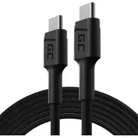 Green Cell GC PowerStream | 2m USB C - Typ C Kabel Nylon Ladekabel Schnellladekabel 60W Power Delivery | Quick Charge 3.0 | für Samsung Galaxy S21 S20 Ultra S10 S9 S8+ | Note 20 10 | Ipad Pro 2020 Macbook Pro