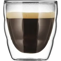 Bodum Thermogläser Espresso Kaffee Gläser 2 tlg. SET Doppelwandig Klein 80 ml