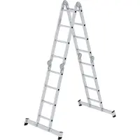 MUNK Günzburger Steigtechnik MUNK Vielzweckleiter mit Nivello Traverse 4x4 Sprossen