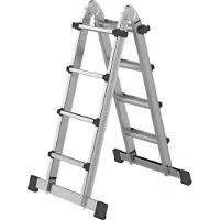 MUNK Günzburger Steigtechnik MUNK Teleskopleiter mit Traverse 4x4 Sprossen