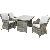 BellaVista - Home&Garden Dininglounge-Set Ria Polyrattan Grau 5-teilig für 4 Personen