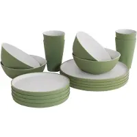 Outwell - Gala Geschirrr-Set 4 Personen - Geschirr-Set oliv