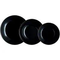 Universal Textiles Geschirr-Set Arcopal Zelie Black Schwarz 12 Stücke