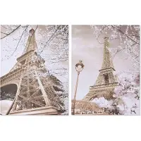 Home ESPRIT Painting Home White Black Golden Paris Loft 60 x 2,5 x 80 cm (2 Units)