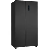 Exquisit Side-by-Side-Kühlschrank, Kühl-Gefrierkombination, NoFrost, 442 Liter, Schnellgefrieren, Alarm, LED-Display, SBS46-040E inoxlook-az