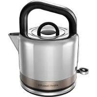 Russell Hobbs Wasserkocher 1,5l, Edelstahl Titanium, Schnellkochfunktion, herausnehmbarer Kalkfilter, Teekocher