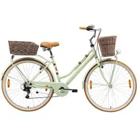 Bikestar City Stadt Fahrrad 28 Zoll | 18 Zoll Rahmen, 7 Gang Shimano Damen Holland Rad Retro Bike, V-Bremse, Gepäckträger | Mint