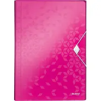 Leitz Projektmappe WOW A4 PP pink metallic, Konventioneller Dateiordner, A4, Polypropylen (PP), Metallisch, Pink, 200 Blätter, 254 mm