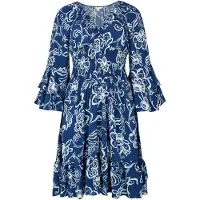 Apricot Minikleid "Smok-Minikleid" mit Trompetenärmeln