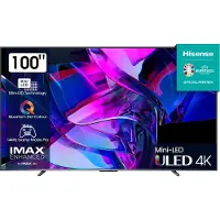Hisense U7KQ 100U7KQ 100 Zoll Mini LED ULED 4K UHD Smart TV, 2,54 m (100"), 3840 x 2160 Pixel, DLED, Smart-TV, WLAN, Schwarz