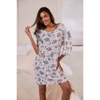 Vivance Nachthemd mehrfarbig Gr. 32/34 für Damen. Mit Rundhals. Bequem
