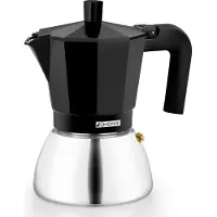 Pinti Monix Monix M863006, Mokka-Kanne, 0,37 l, Schwarz, Aluminium, Edelstahl, 6 Tassen, Aluminium