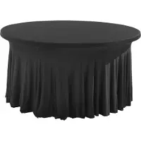 Oviala Business Tischdecke für runden Tisch 180cm elastisch schwarz -