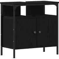 vidaXL Waschbeckenunterschrank Schwarz Eichen-Optik 60x30x60 cm