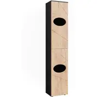 Vicco Wäscheschrank Irma Anthrazit/Goldkraft Eiche 37.2 x 192 cm, Model 51828