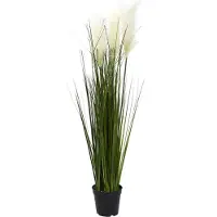 WDMT Kunstrasen Pampasgras - ø 13 x 90 cm - Cortaderia Selloana - Kunstpflanze - Wartungsfreies Pampasgras - Grün