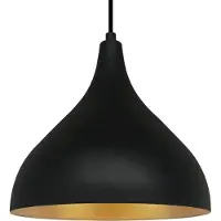 Bamyum Pendelleuchte Schwarz, Adash, Flammige Metall Hängelampe Ø26 cm, E27 Lampe Wohnzimmer, Lampenschirm Hängeleuchte, Deckenlampe, Wohnzimmer Pendellampe