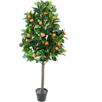 WDMT Kunstpflanze Zwergorange – ø 65 x 125 cm – Kunststoff Citrus – Orange