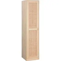Sweeek - Kleiderschrank mit Rattan-Geflecht und Holzdekor, 1 Tür, 5 Regale - Natur